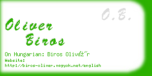 oliver biros business card